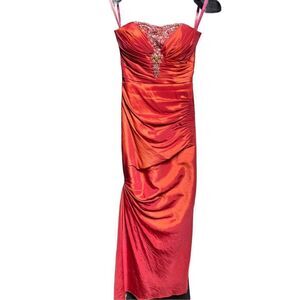 Flirt Sunkissed Prom Formal Strapless Long Taffeta Dress Size 2